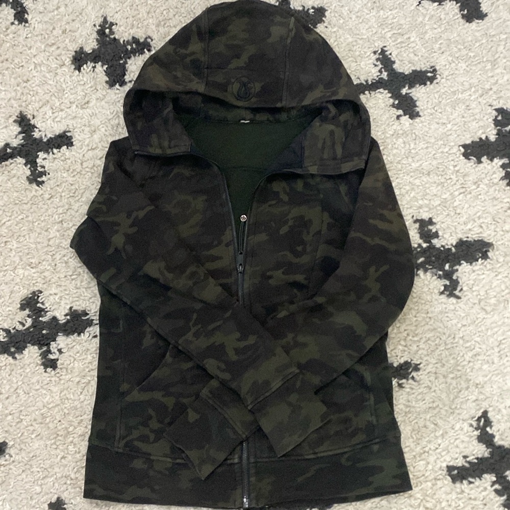 Size 10 Lululemon Athletica Camouflage Scuba Full Zip Hoodie